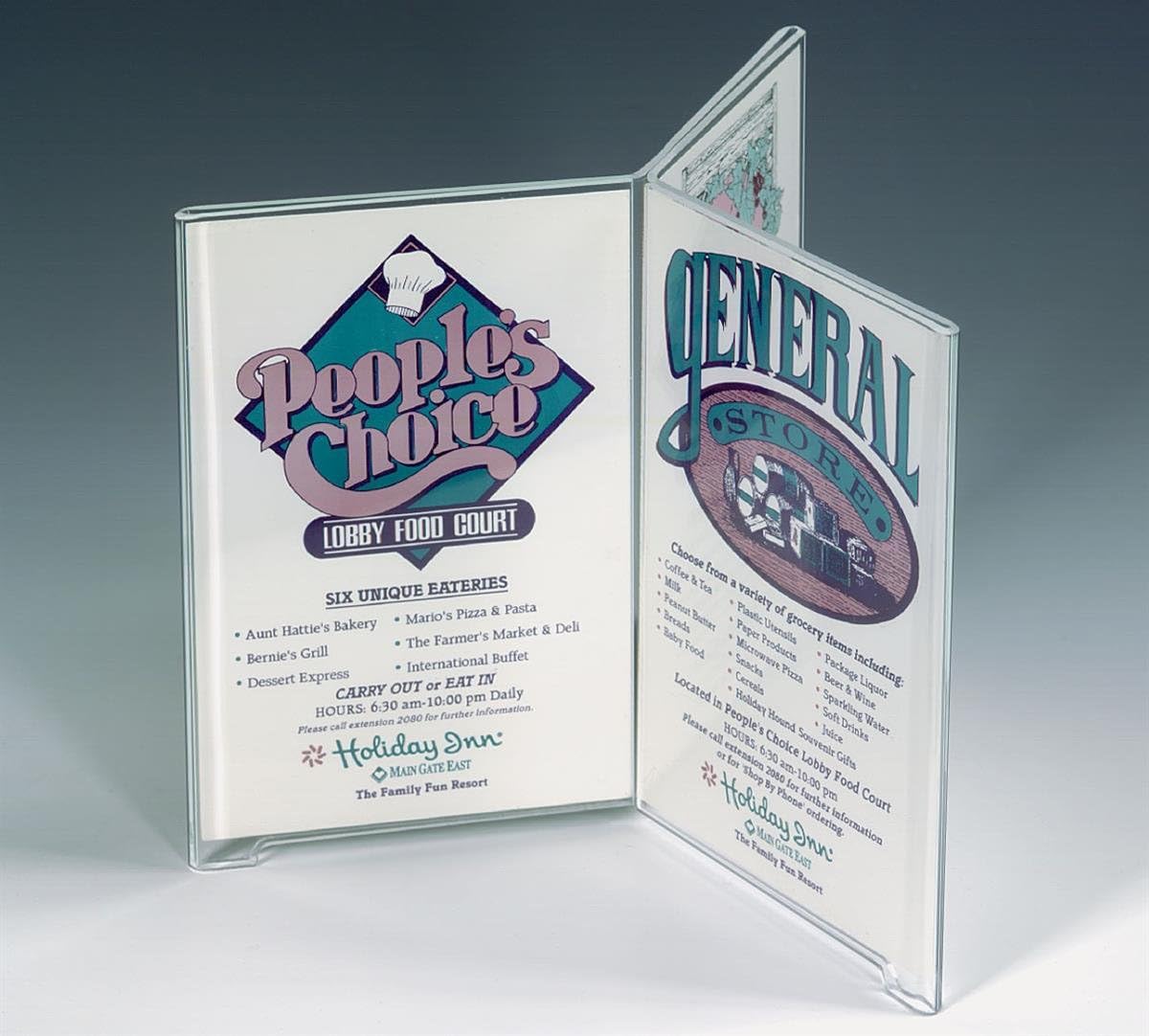 Case of 3, Menu Holder with 4”w x 6”h x 1/8”d Clear Acrylic Restaurant Panel Accommodates (6) 4”w x 6”h Images – Table Tent Sign Display Loads Graphics from The Top and Bottom