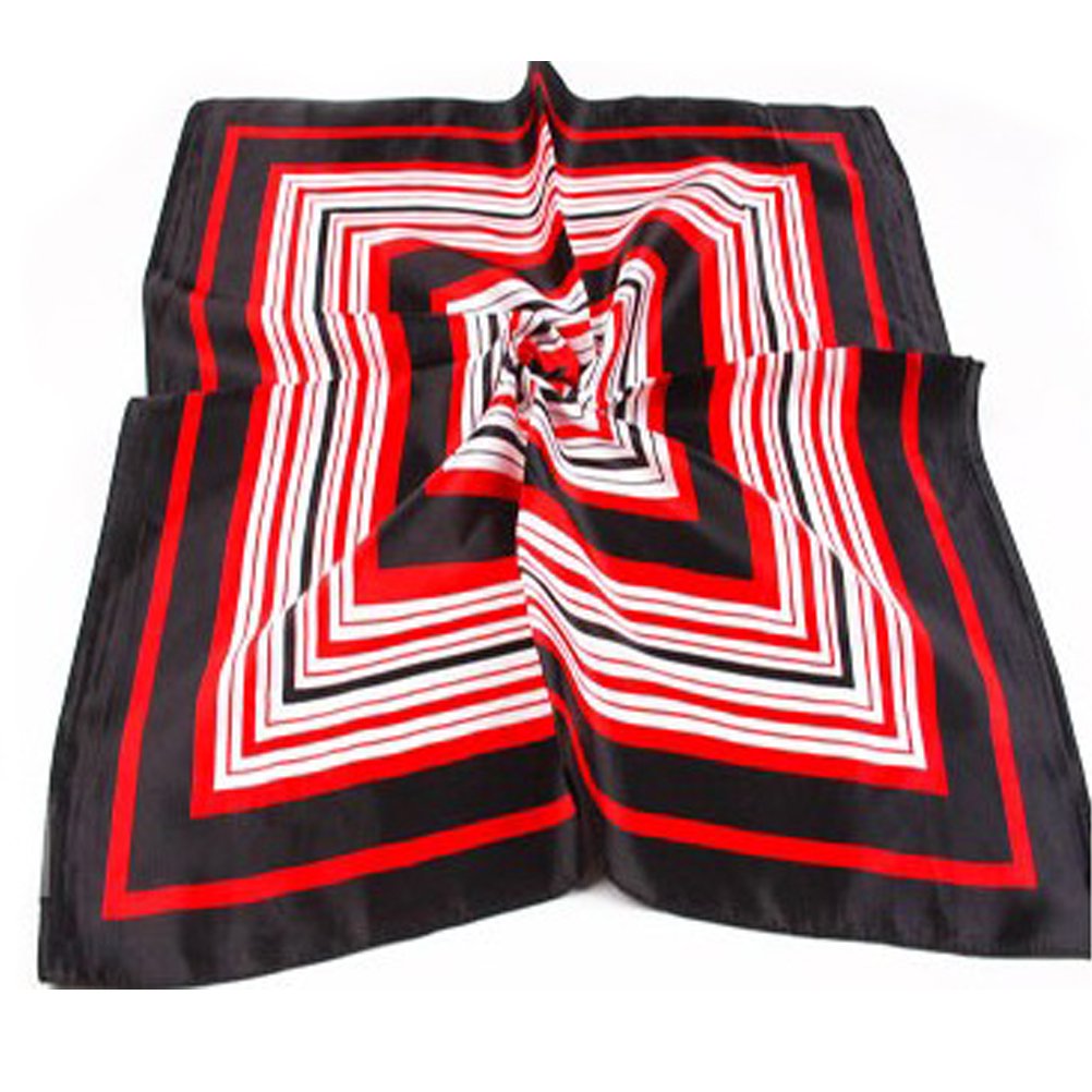 Fat-catz-copy-catz Women Square Scarf Silk Feel Nautical Stripes Neckerchief Hand Head Handbag Multiuse Blue Red White