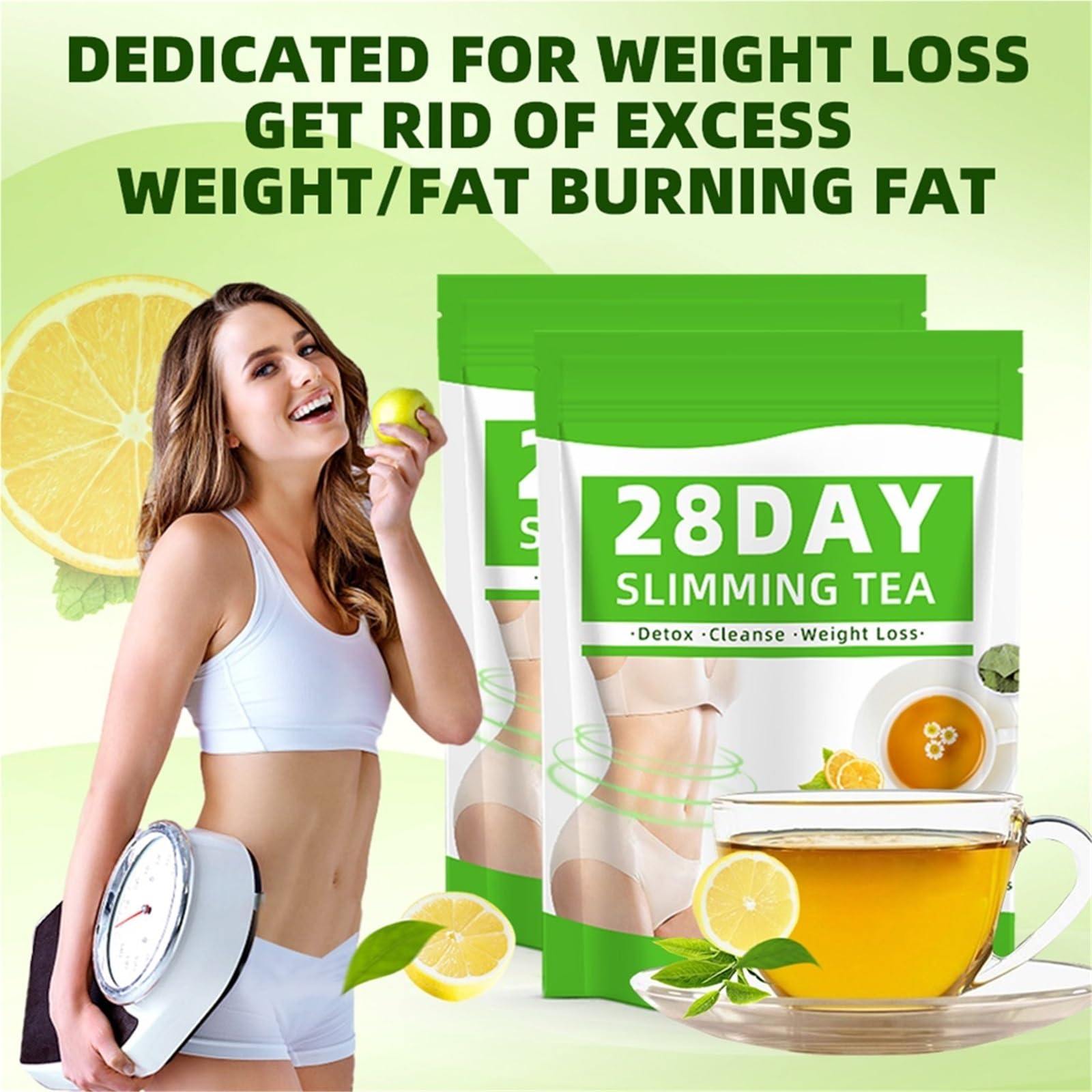 28-dniowe Torebki Z Herbatą Odchudzającą Dla Kobiet – Naturalna Zielona Herbata Ziołowa, Delikatny Detoks I Kontrola Wagi(3PCS)