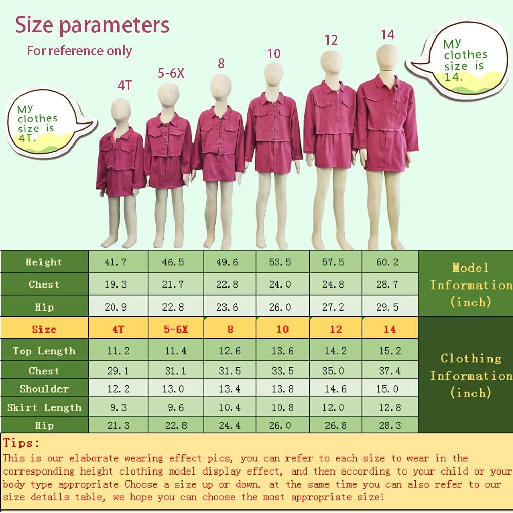 Skirt Sets for Girls Kids & Teen (Jean Jacket + Mini Skirts) II Girl's Clothing Sets: Clothing, Shoes & Jewelry
