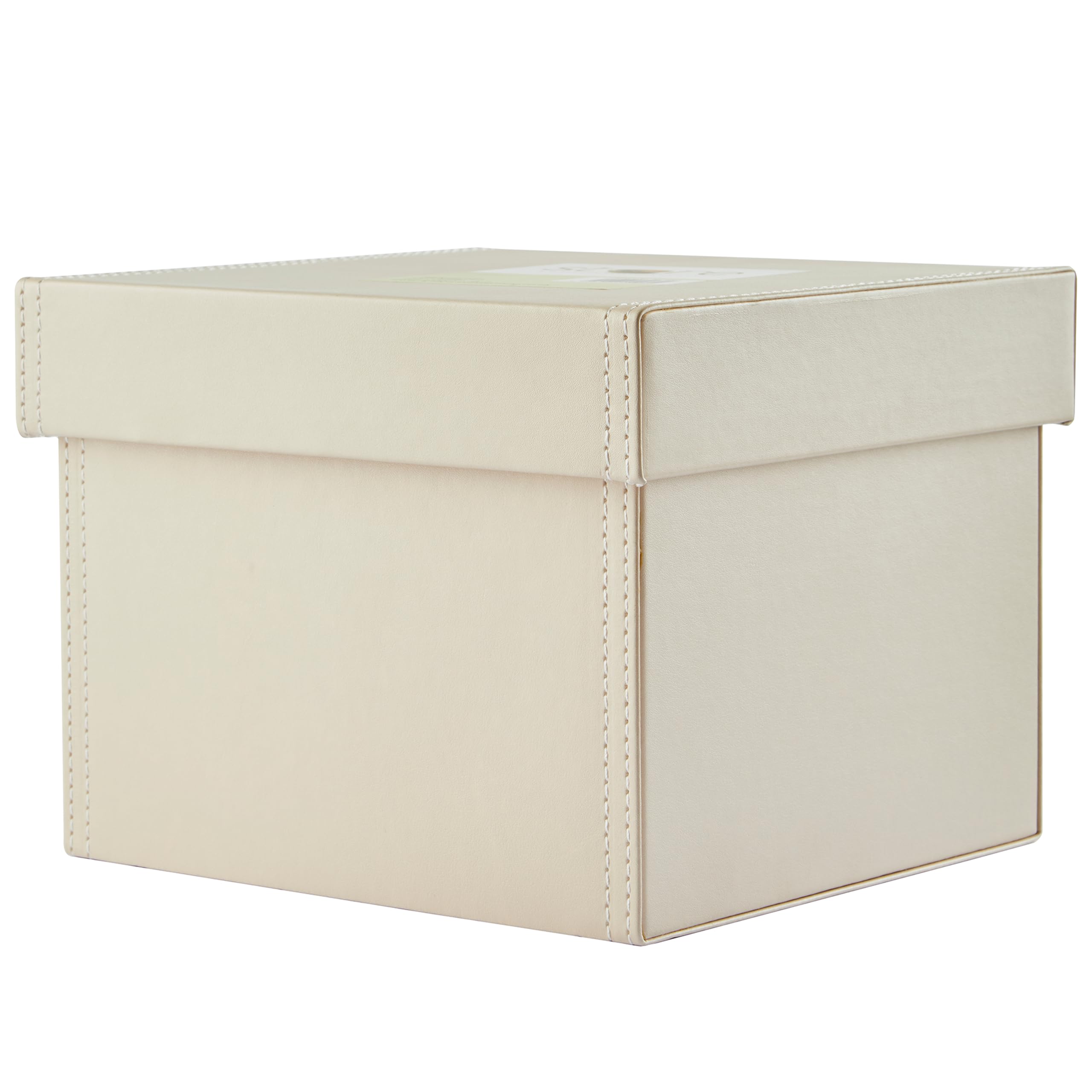 Interiors By Premier Cream Faux Leather DVD Storage Box - Elegant, Versatile, Lightweight Container