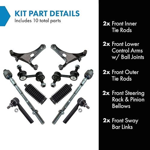 Miniatura 2 de TRQ Kit de dirección delantera y suspensión compatible con Subaru Legacy Outback 2005-2009