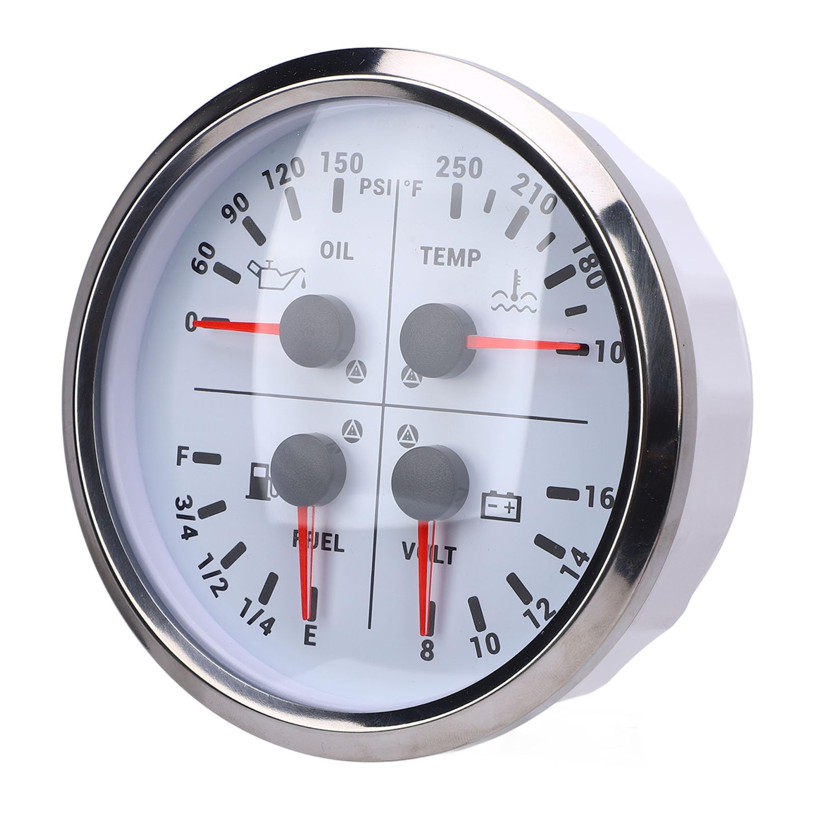 Jauge Multifonction 110 mm 4 en avec Affichage LED Pression d Huile Niveau de Carburant Temp rature d Eau 100 250 Voltm tre 8 16 V pour Camping Car Bateau Camion