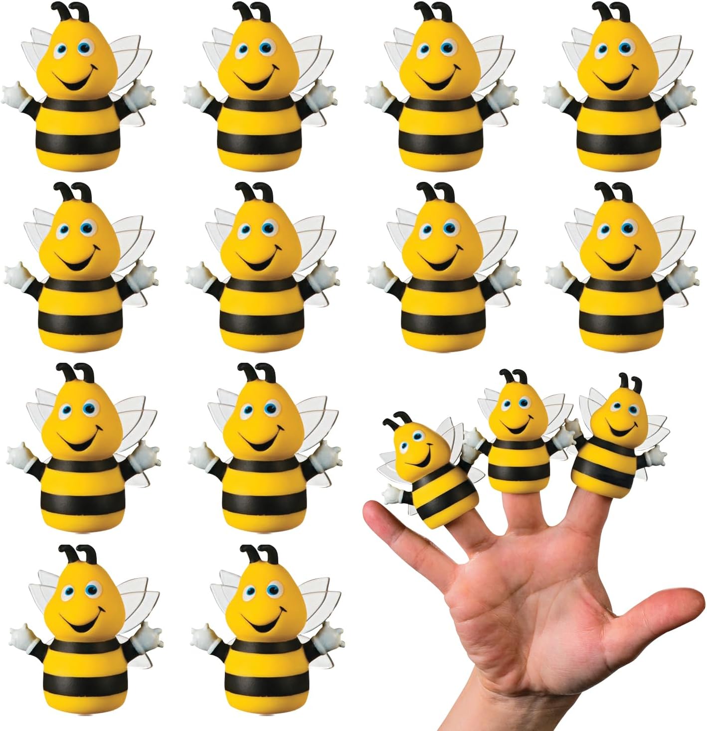 Busy Bee Finger Puppets - Novelty Toys & Finger Puppets, 12 Count