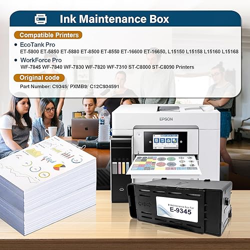 Miniatura 2 de INK+ E-9345 Caja de mantenimiento remanufacturada para ET-8550 ET-16600 ET-5850 WF-7840 ET-5800 ET-16650 ET-8500 WF-7820 ET-5880 WF-7310 ST-C8000