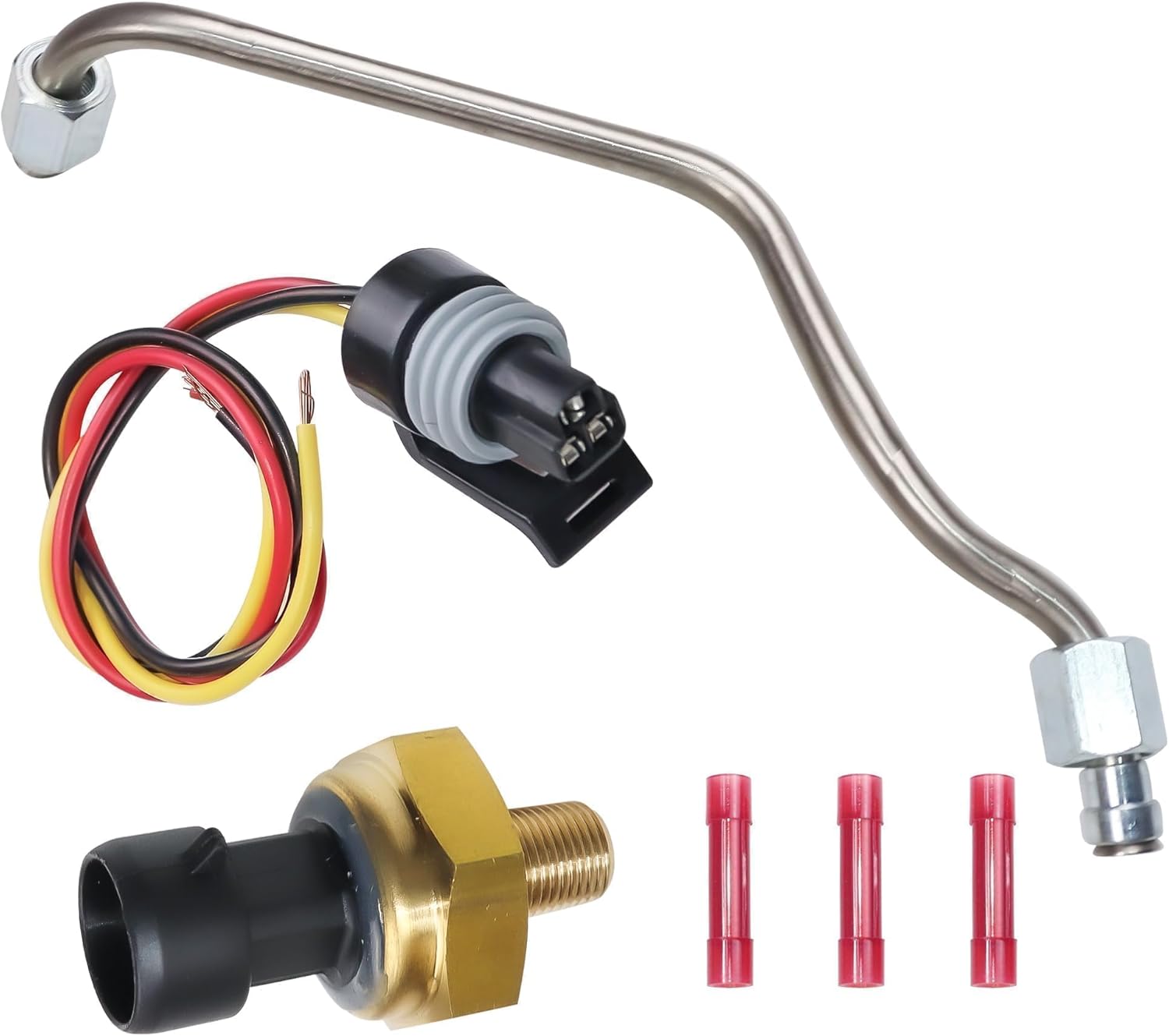 3C3Z9D477BA Exhaust Back Pressure EBP Tube Sensor and Wire Compatible with Ford 6.0L Powerstroke Diesel 2003-2004 598-113 1840078C1
