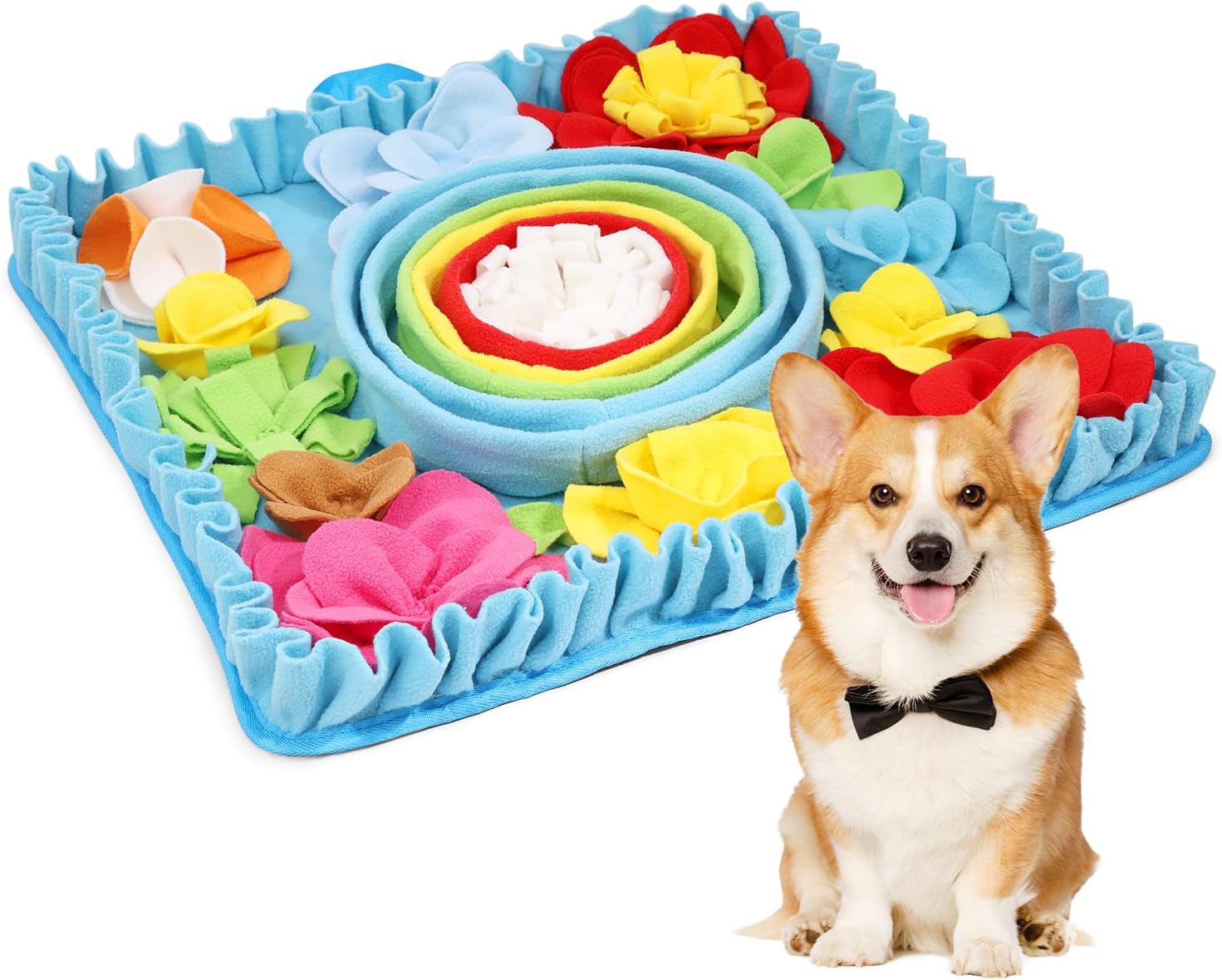 KeeKit Snuffle Mat for Dogs, 19.7x19.7 Inch Treat Feeder Mat, Interactive Dog Puzzle Mat for Anxiety Relief & Mental Stimulation, Small Medium Breed Puppies