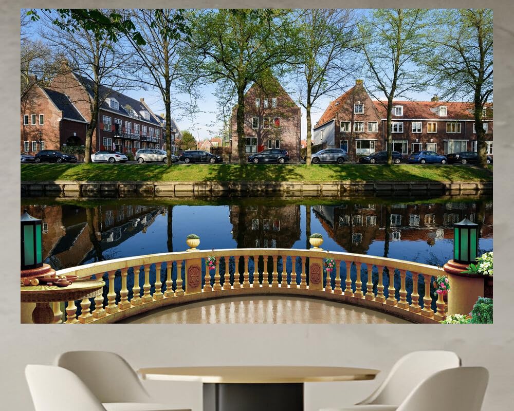 JVERF - JZZD08336 Netherlands Houses Rivers Edam Street Trees