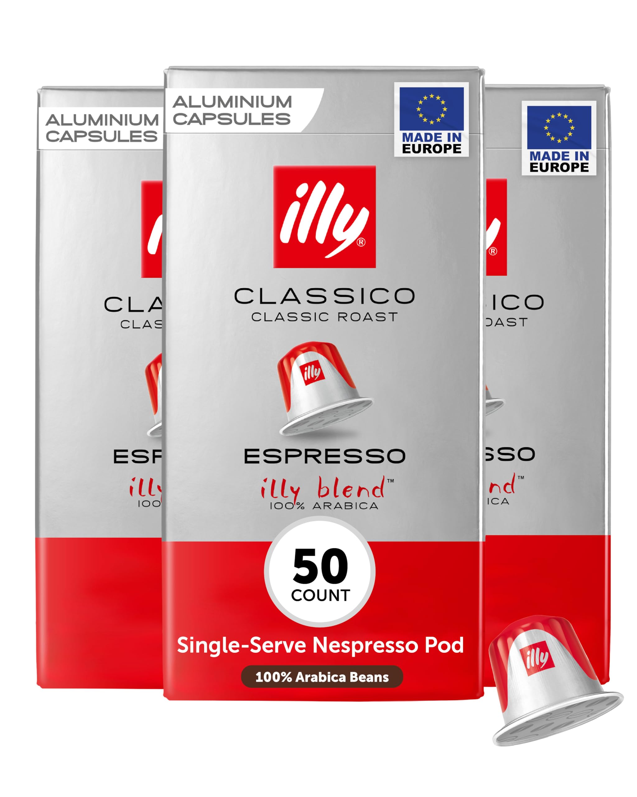 illy Espresso Compatible Capsules, Coffee Pods for Nespresso Original Line Machine, Classico Medium Roast, 100% Arabica, Premium Italian Coffee,