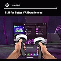 Vista 7 de VirtualBuff Agarres de control para Meta Oculus Quest 2 - Mango extendido y fácil reemplazo de batería, accesorios de realidad virtual con cubierta