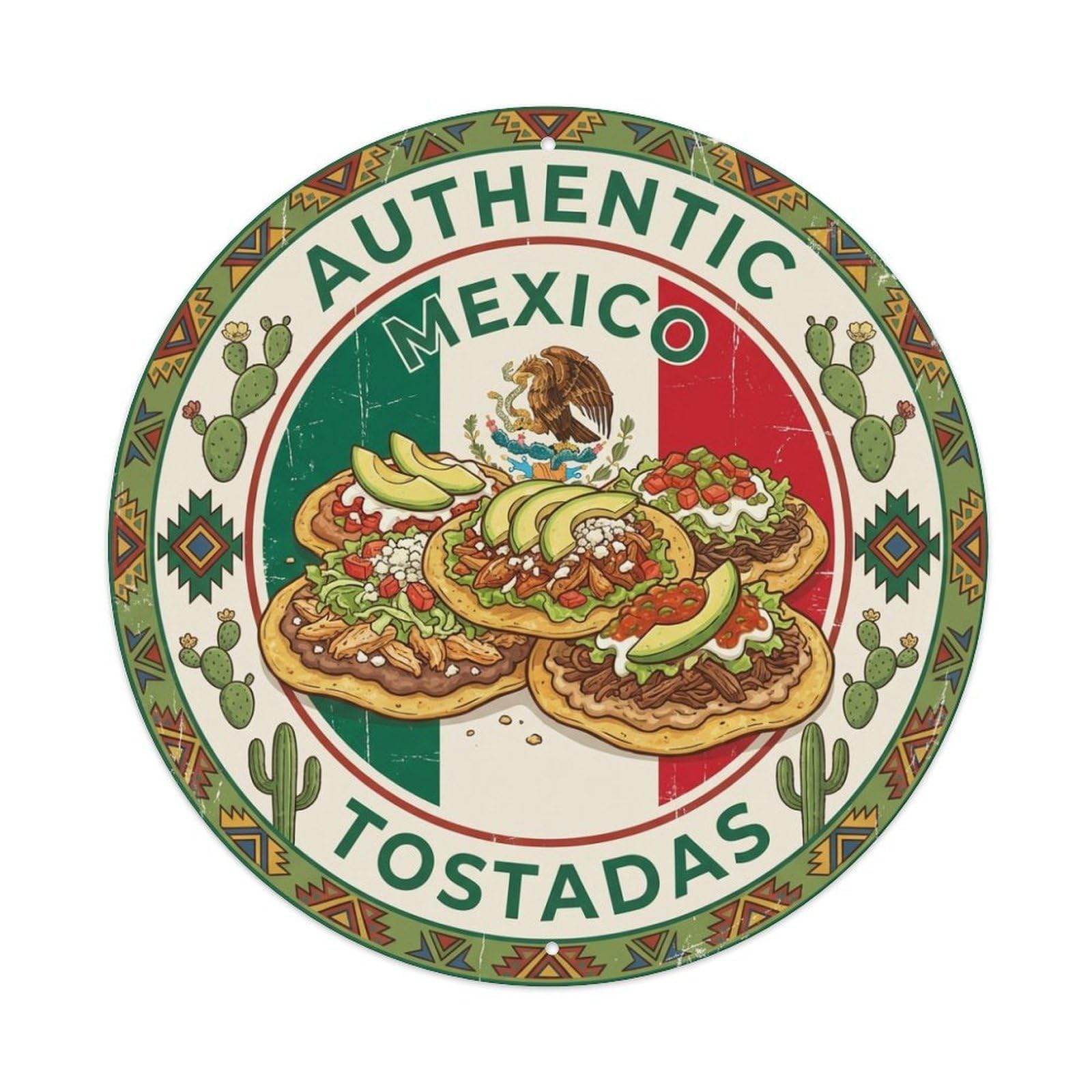 Mexico Tostadas Travel Street Food Cuisine Metal Tin Sign