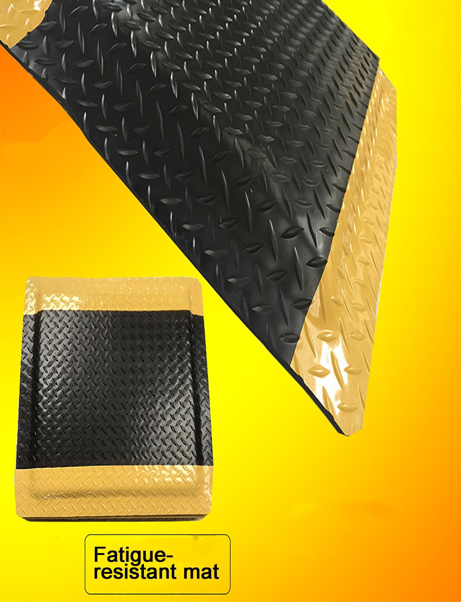 Genérico Tapetes antifatiga de 2 cm de Grosor con Superficie de Vinilo de PVC y Esponja de PVC. for Uso Industrial.(Black,20inx12in)