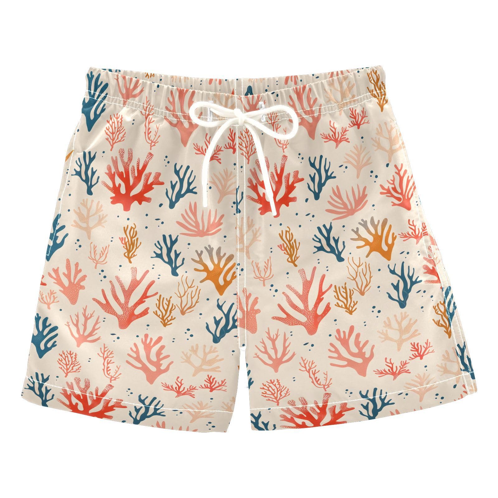 ALAZA Sea Coral Reef Boys' Swim Trunks Beach Shorts Quick Dry Swimsuit 3T