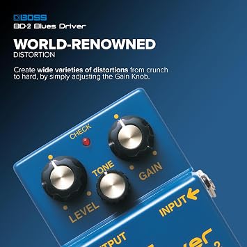BOSS BD-2 Blues Driver Guitar Effects Pedal, Blue