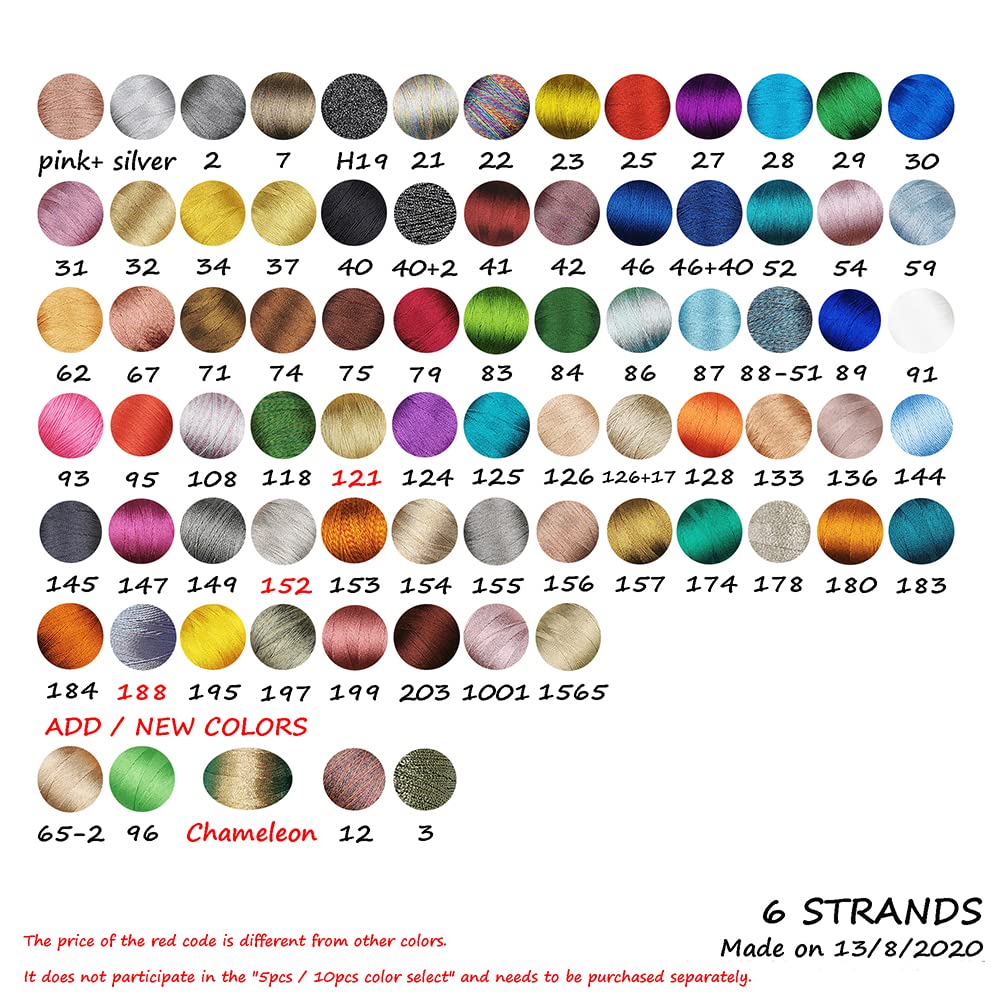 Hilos Punto De Cruz Hilo de tejer metálico de 6 hebras, hilos de joyería con efecto brillante, manualidades DIY, pulsera, hilo de tejido de puntada, rosa - 87 Hilos De Bordar(Color:Chameleon)