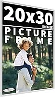Vista 95 de Poster Palooza Marco de fotos de madera de pino macizo blanco de 18 x 8 Acrílico UV, respaldo de tablero de espuma y accesorios para colgar