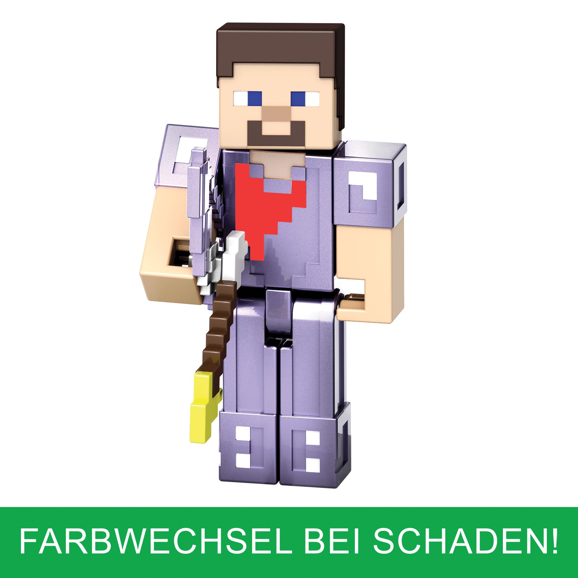Mattel Minecraft Enderdrache Actionfiguren-Set, Lichter, Geräusche und Dunst mit Steve und Enderman, maßstabsgetreu zu ca. 8 cm großen Figuren HTN25