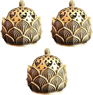 3 Hollow Lotus Fragrance, Incense Burner, Hollow Incense Burners, Tea Table Decoration, mini Incense Burner, Suitable for Bedroom, Kitchen, Tea Room, Office, Home Decoration, Yoga, spa, Mediation