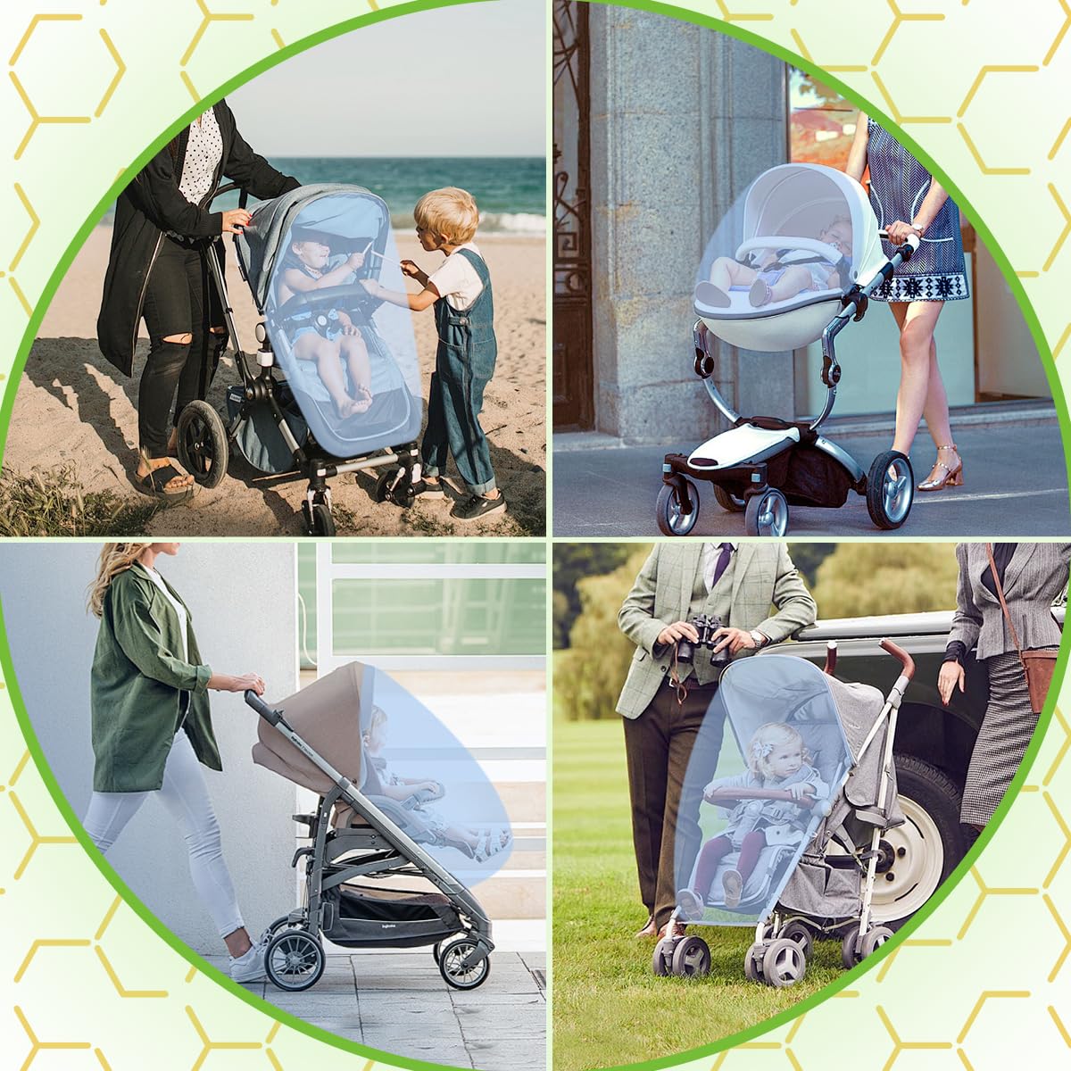 Moustiquaire Universelle Pour Siège Bébé - Taille 43x50 Cm, Blanche, Légère Et Respirante - Protection Anti-insectes Landau, Berceau
