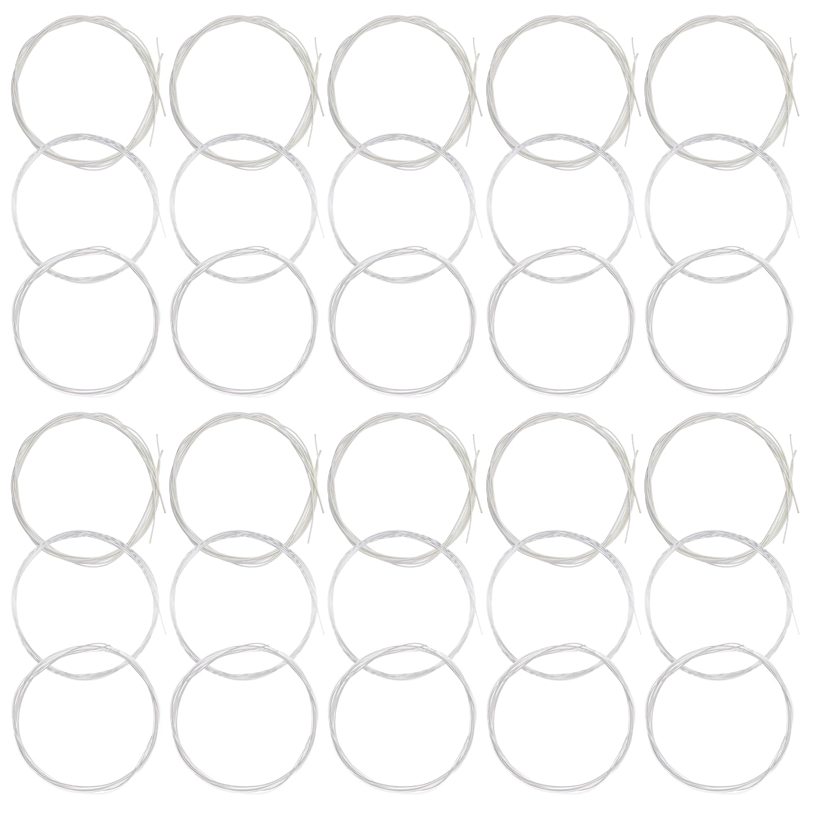 JIYIN 5 Sets of 6 String Guitar Strings Replacement Nylon String with Small Ball Ends for Classical Guitar, Acoustic Guitar Strings 6 String Set(3 Clear Nylon and 3 Nylon Core Alloy Winding)