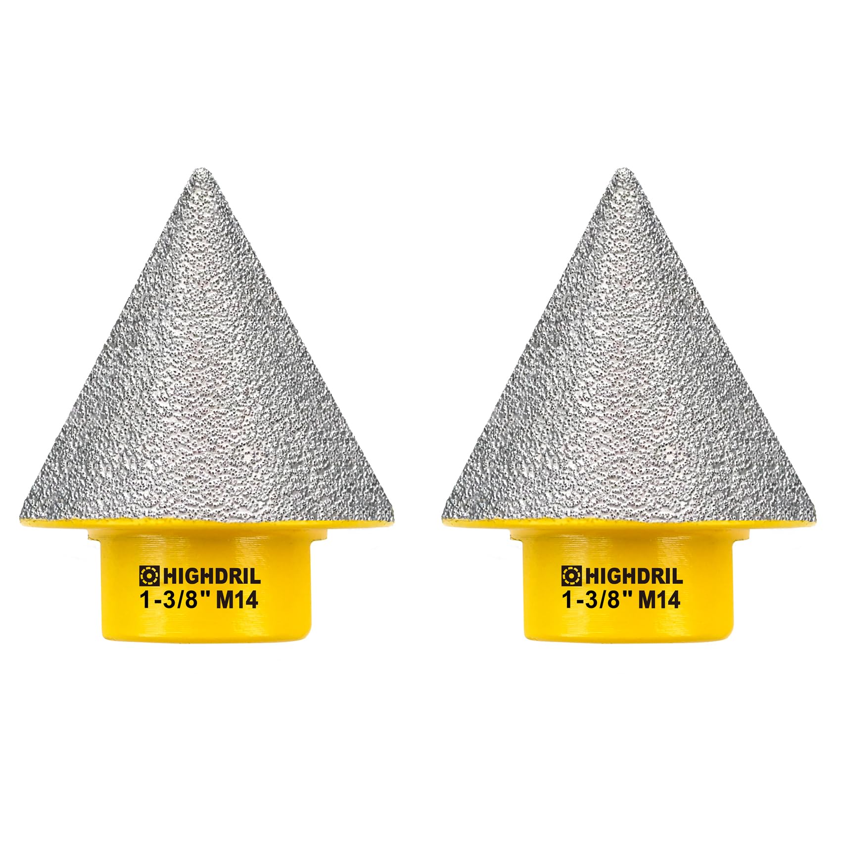 HIGHDRIL Diamond Beveling Chamfer Bit - 2pcs 35mm Diamond Finger Cutter M14 Thread to Enlarge and Trim Existing Holes in Porcelain, Ceramic, Marble, Granite — image 1