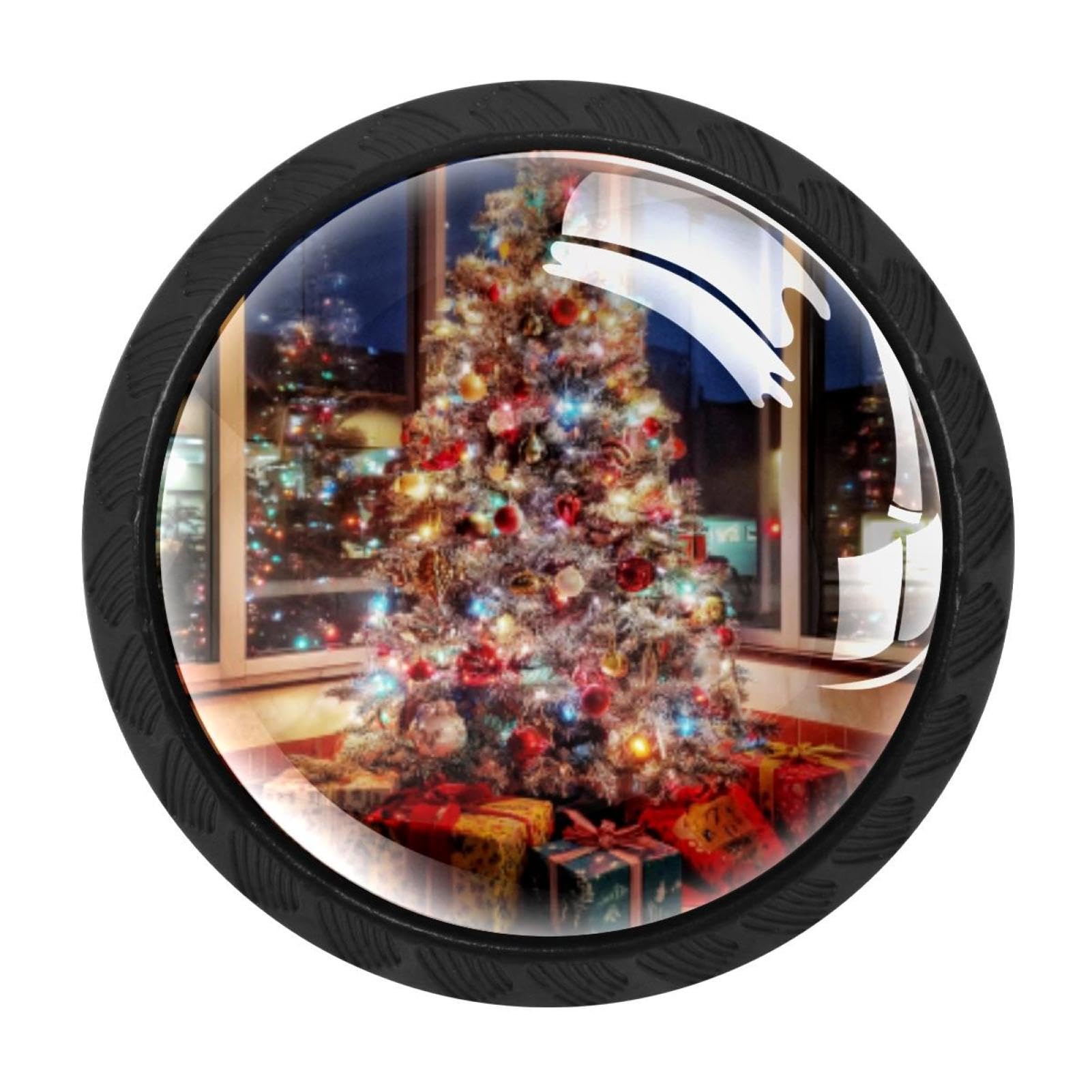 Chenzzzz Multicolored 16 4 Pieces Christmas Tree (2) Drawer Knobs, 35Mm Black Cabinet Knobs, Drawer Pulls And Knobs, Dresser Drawer Knobs, Cabinet Hardware Kitchen Cabinet Knobs