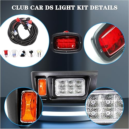 Miniatura 6 de Juego de luces LED para carrito de golf Club Car DS  Faros LED y luces traseras LED para carritos de golf Club Car DS a gas y eléctricos (1993 y