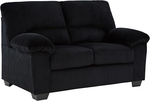 Signature Design by Ashley Loveseat Sofa, No Assembly 63 in Onyx Couch