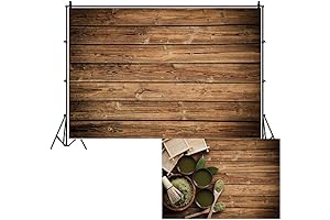 7x5ft Vinyl Brown Wood Backdrop for Photography, Rustic Wooden Wall Backdrop, Country...