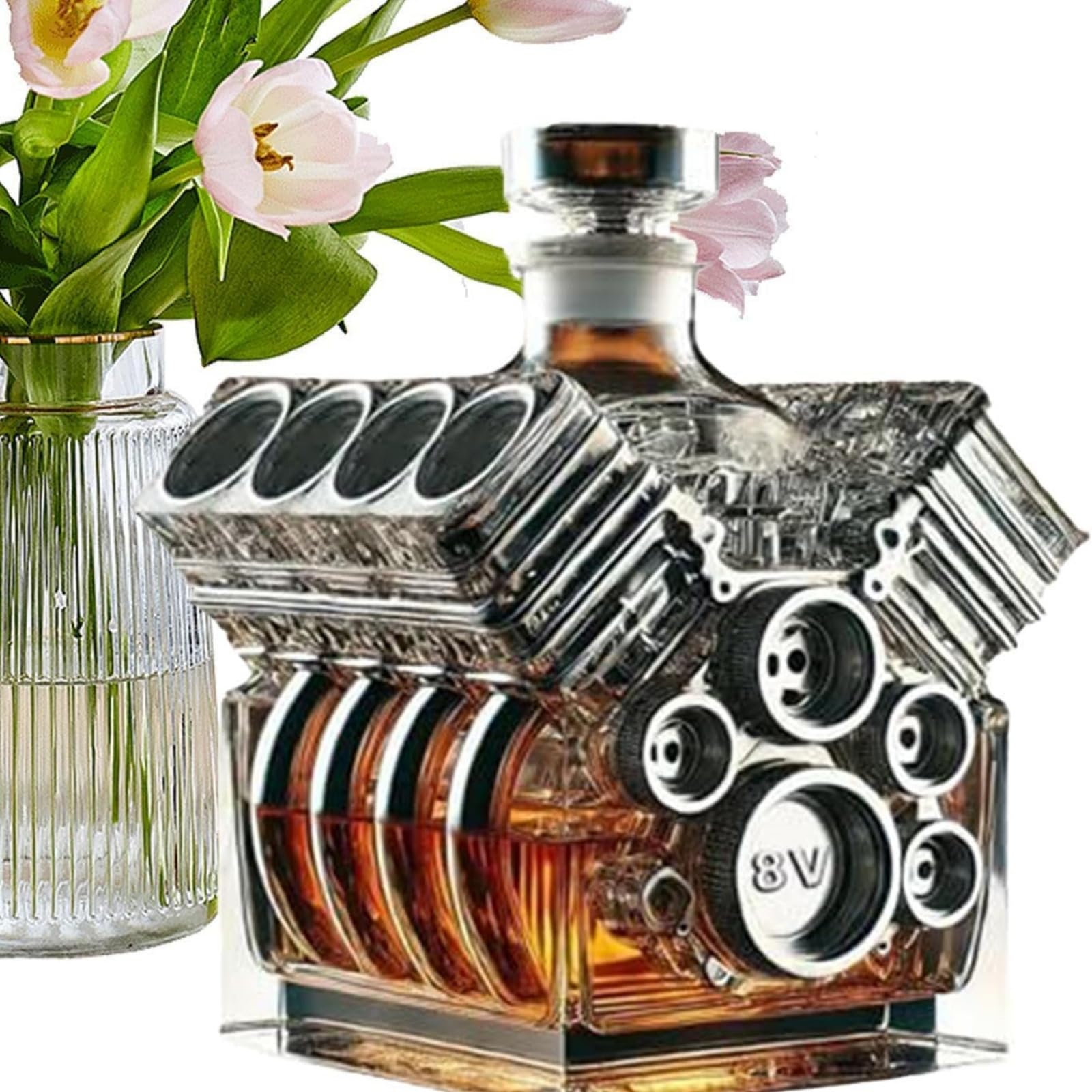 Motorrad-Whisky Decanter 10 Oz - 3D Motorcycle Style Glasflasche