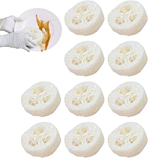 Loofah Luffa Loofa Fatias | 10 Peças Orgânicas Cortes Luffa para Sabonetes DIY | Luffa Orgânicos para Sabonetes DIY, Suprimentos Sabonete Loofa Artesanal