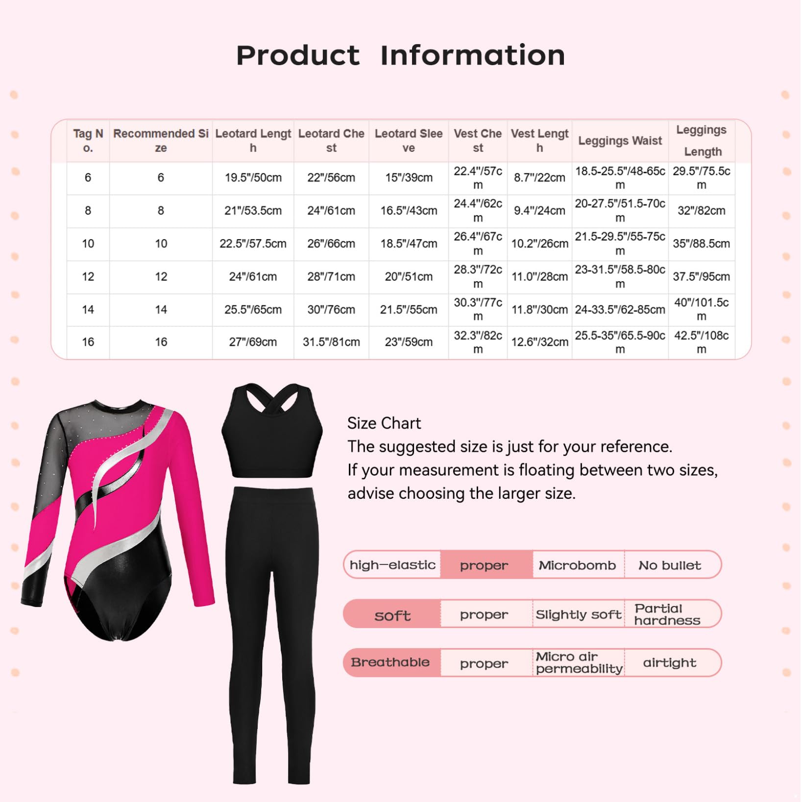 Filles Justaucorps Gymnastique Artistique 3 Pièces Maillots de Danse Classique Avec Crop Top Et Leggings Sportifs Leotard Combinaison Dentraînement Pour Le Yoga