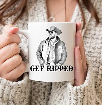 Getting Rippeds Funny Coffee Mugs, Novelty Gift for Friend, Cute Coffee Cup Yellowstone Gifts 11oz