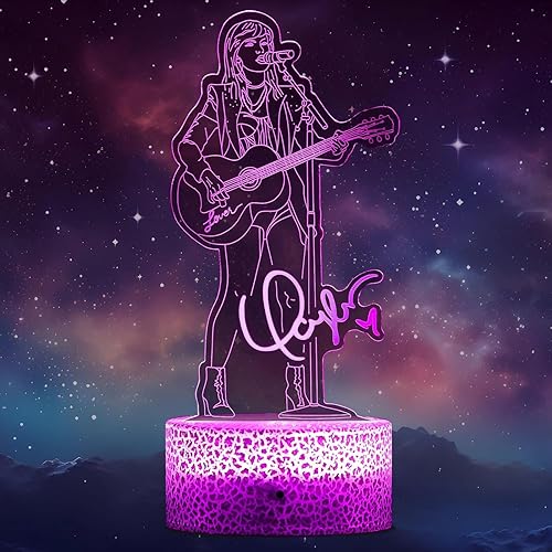 Taile Swei Fute - Luz nocturna, lámpara trasera 3D ilusión LED, luces USB acrílicas para decoración de habitación, decoración de fiesta, lámpara de