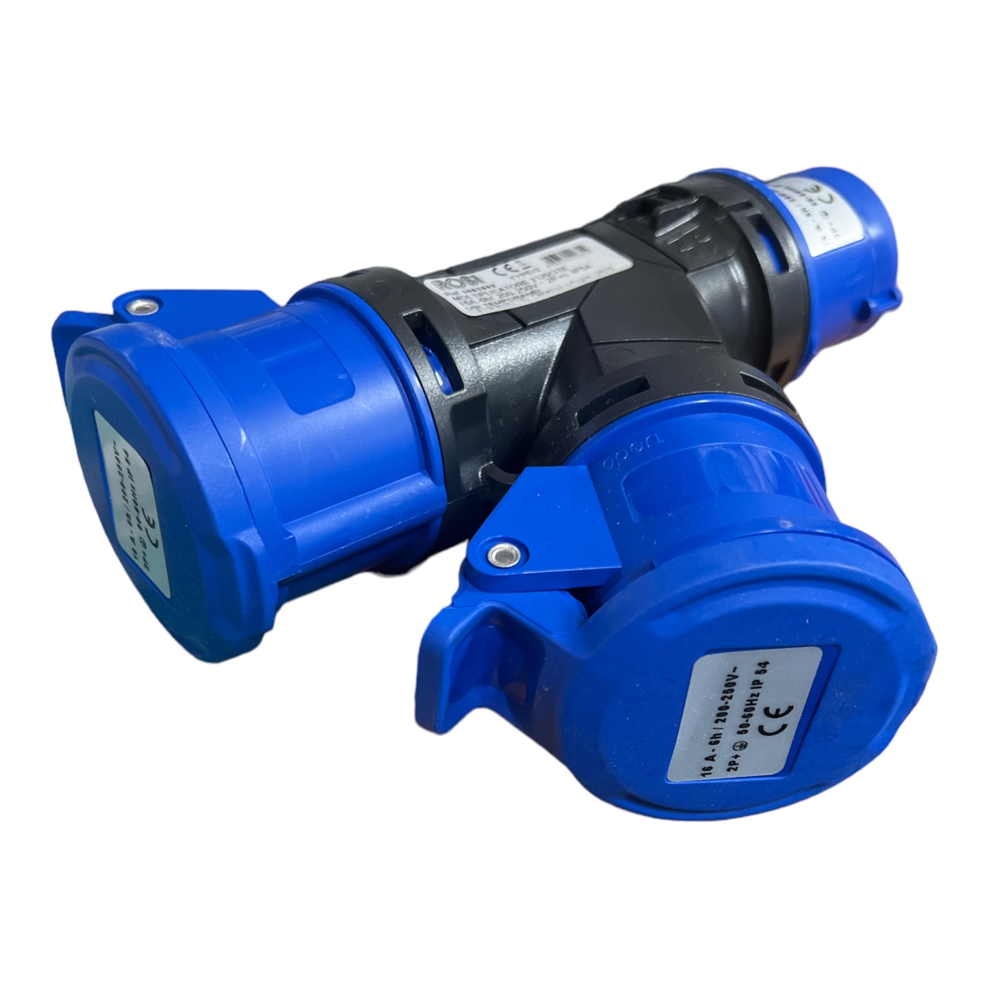 Adaptateur prise, prises électriques, 16 A/32 A, 220 V, 2 prises, avec couvercle, prise industrielle à 3 pôles, convient pour caravane, camping-car, adaptateur secteur