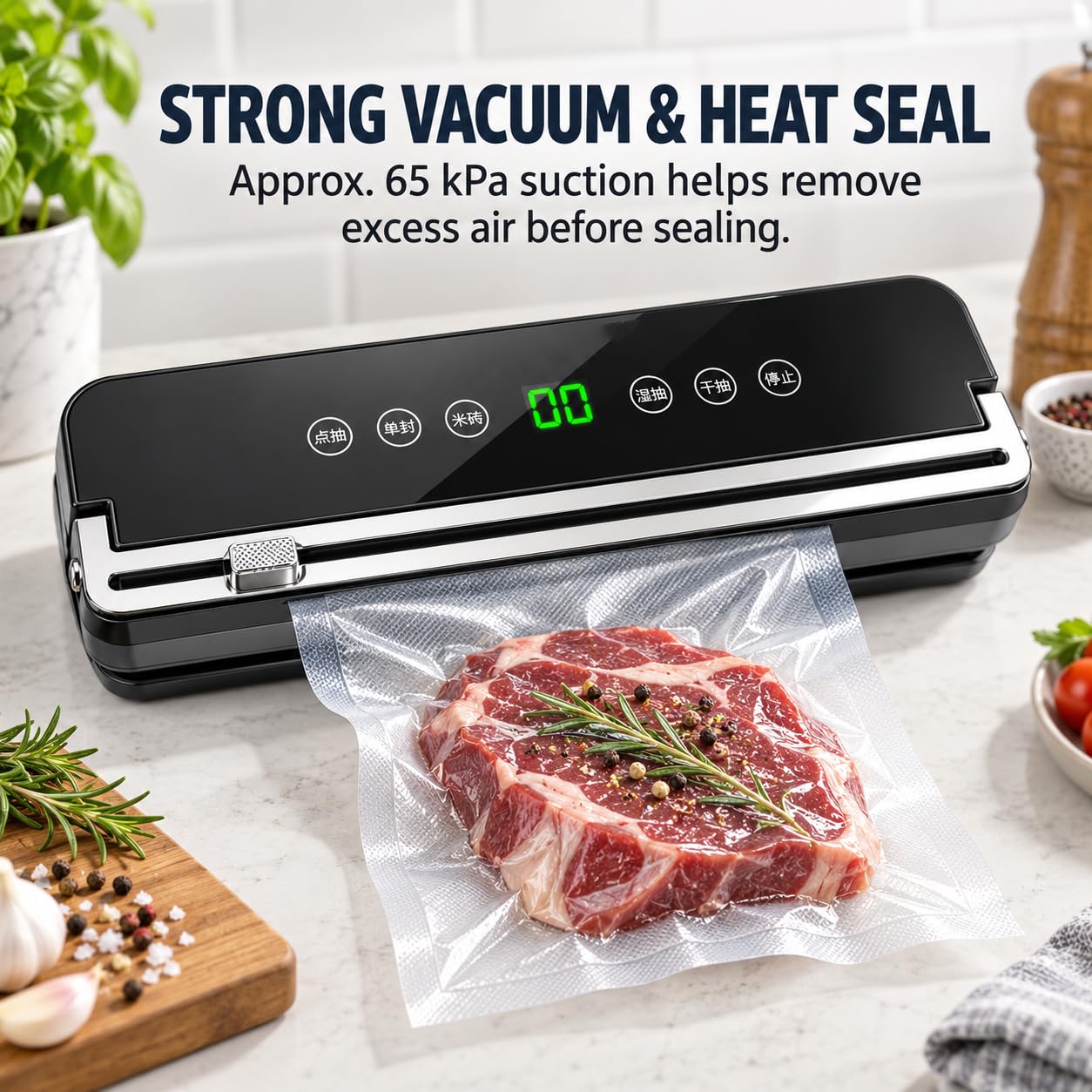 Máquina de envasado al vacío automática para alimentos con 100 bolsas