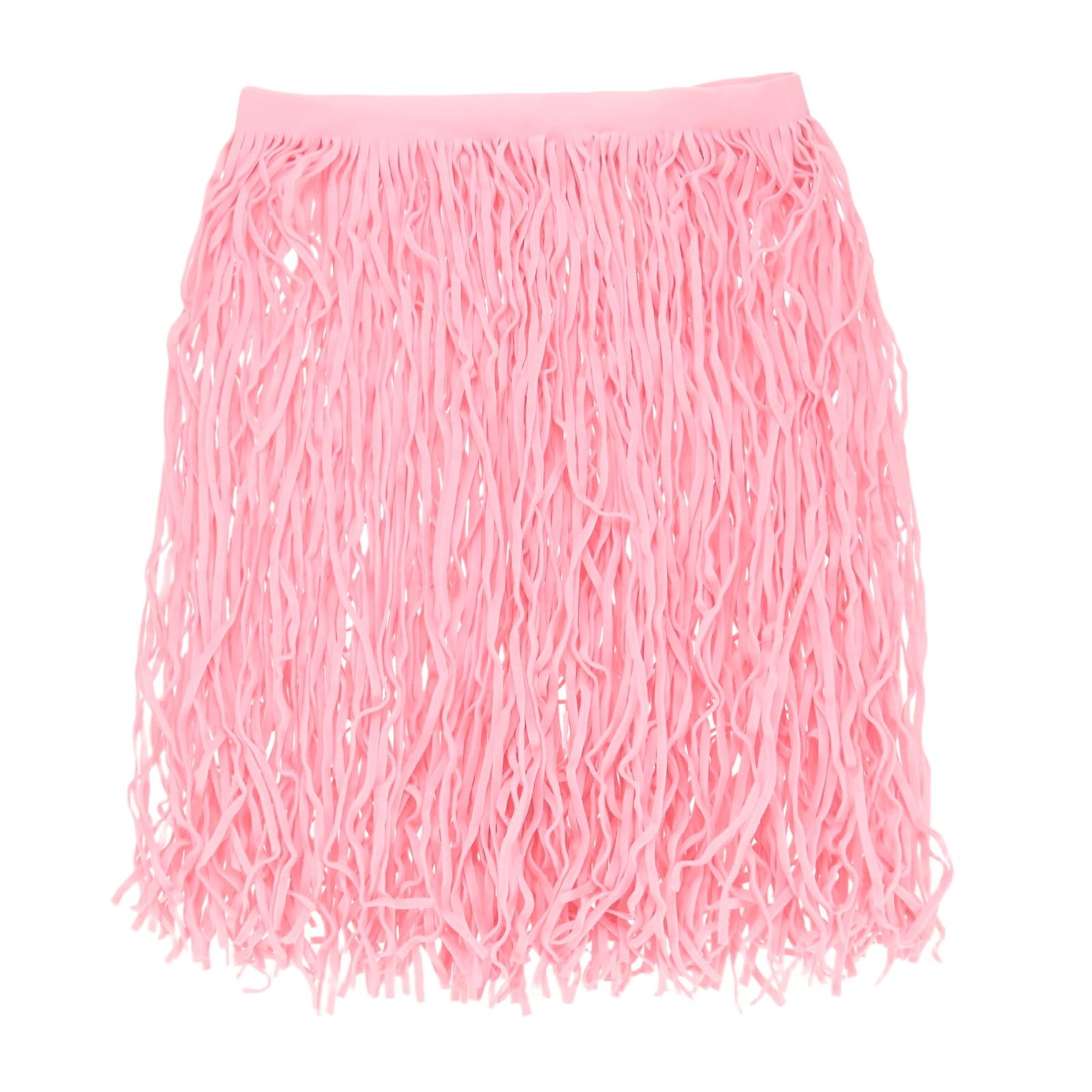 M METERXITY PU Leather Fringe Trim, 1 Yard 11.8 Inch Pink Double Side Suede Tassel Sewing Trim for DIY Craft/Sewing Dress Costume/Bags Shoe Decoration, Fringe Tassel