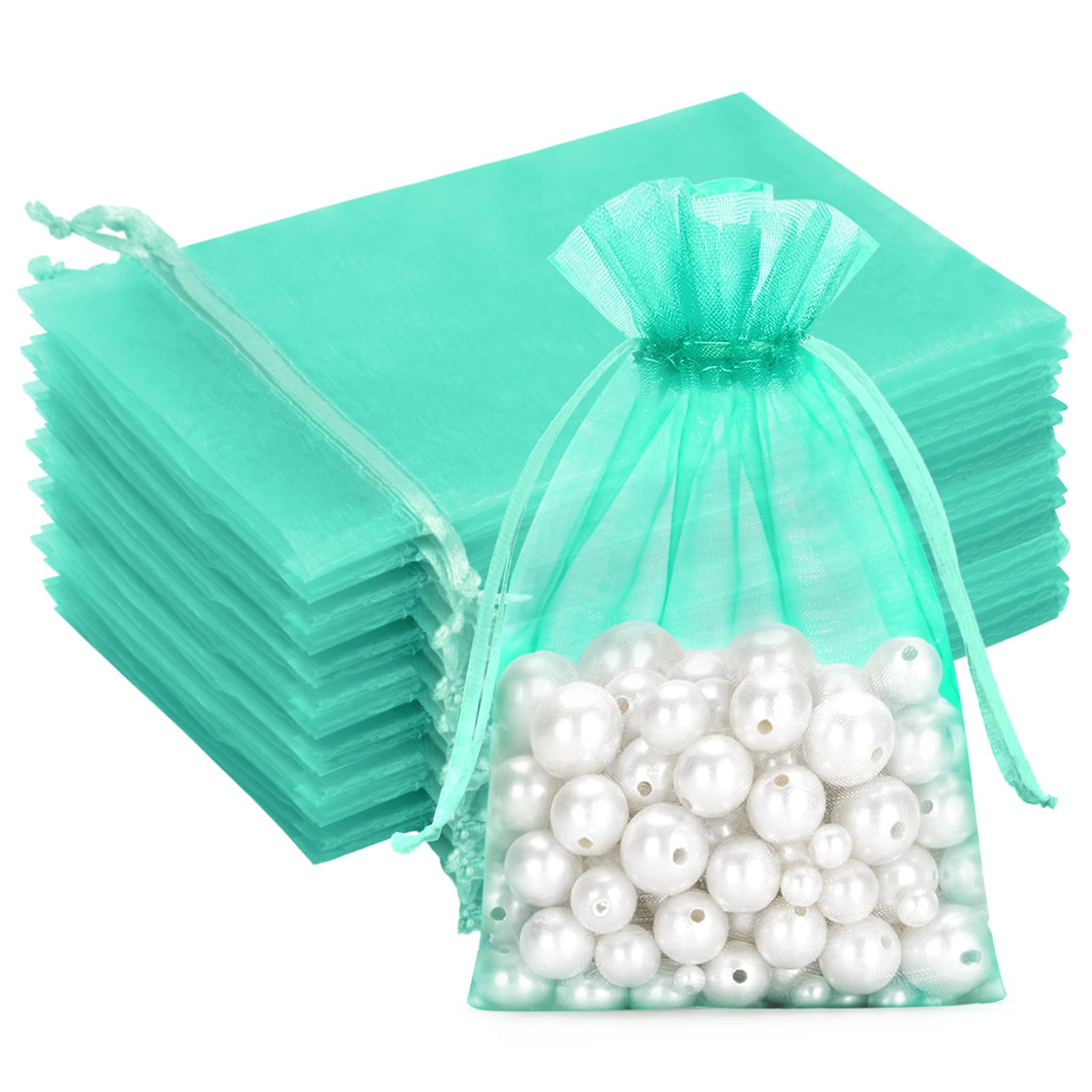 G2PLUS White Organza Gift Pouches - 7x9 CM Small Organza Favor Bags, 50 PCS Wedding Jewelry Bags - Clear Mesh Pouches for Wedding, Christmas, Birthday, Anniversary — view 14