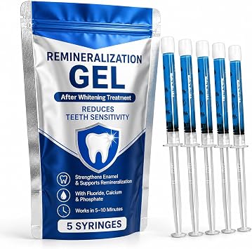 Remineralization Gel - 5 Syringes of Gel. Remineralizing and Reduces Teeth Sensitivity After Teeth Whitening Treatment