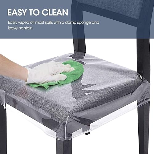 Miniatura 2 de Konsilsa Fundas impermeables y resistentes a los arañazos para sillas de comedor, fundas de plástico PVC para sillas protectoras transparentes para