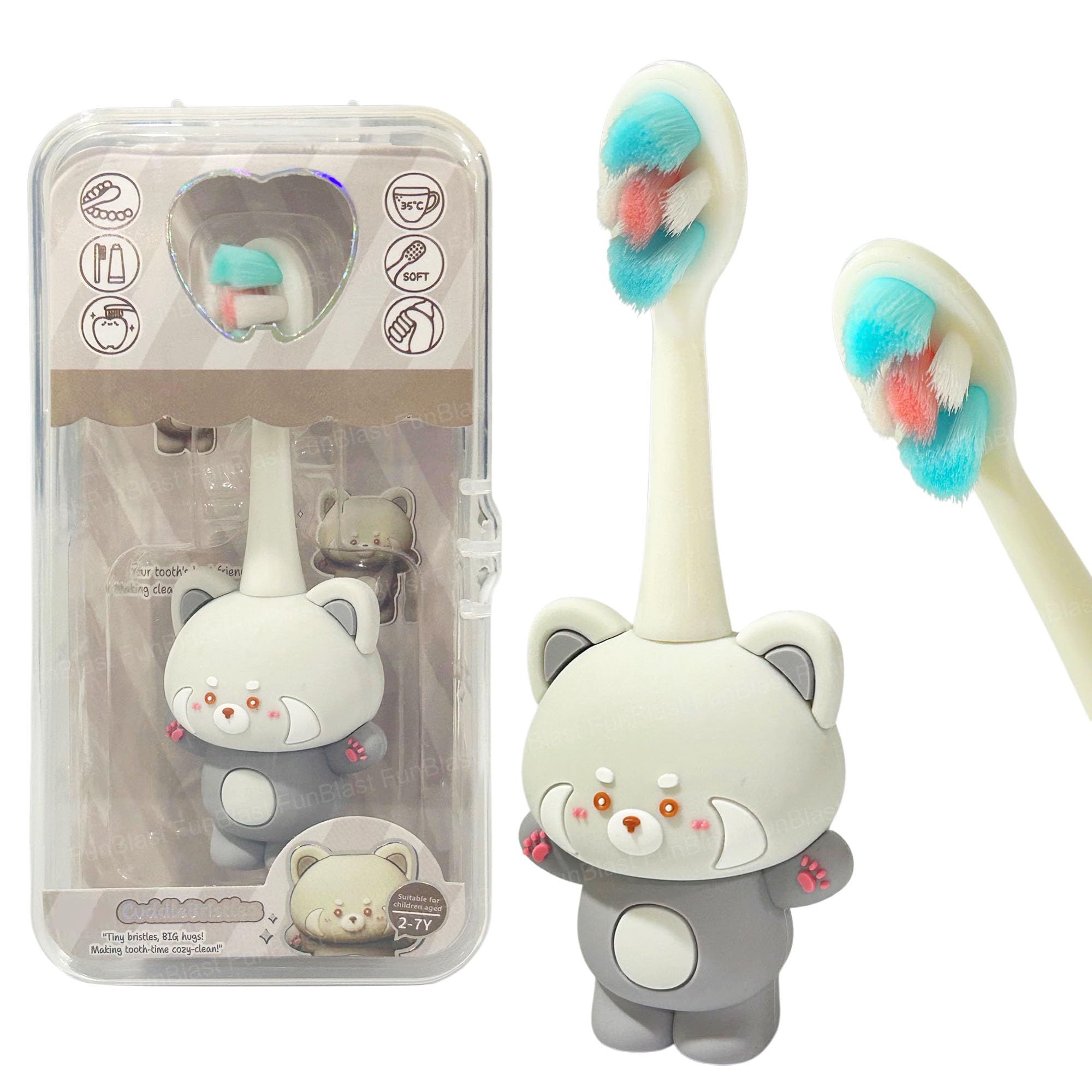 FunBlast Kids Toothbrush – Animal Design Soft Tooth Brush, Extra Microfiber Soft Bristles Toothbrush for 3-6 Years old Children, Manual Toothbrush for Kids, Boys and Girls (FoxA)-image-33