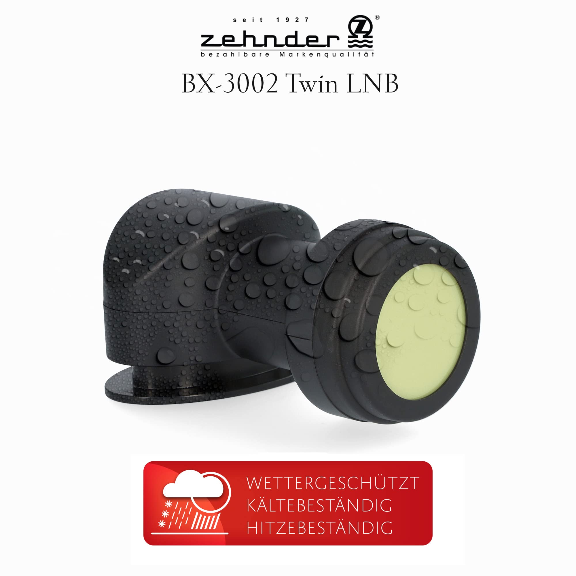 ZEHNDER Twin LNB con blindaje LTE y protección solar UV, 2 niveles 4K LNB para 2 participantes, receptor de satélite HD LNC para antena parabólica