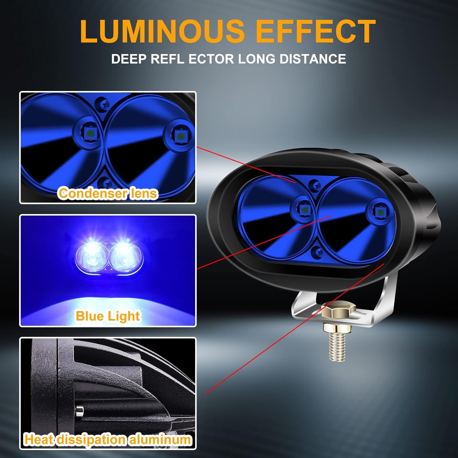 Amazon.co.jp: X-STYLE LED作業灯 20W 12V 24V 青 狭角 led