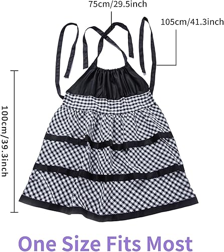 Miniatura 6 de Lindos Delantales de Patrón Floral Retro con Bolsillos Grandes para Mujeres Niñas Cocina Panadería Regalo para Madre