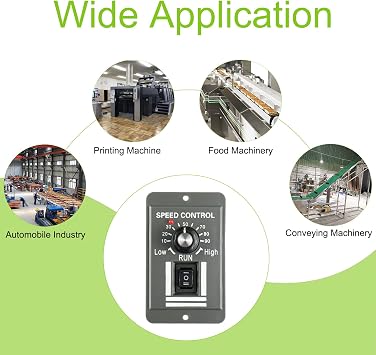 DC 12-60V Motor Speed Controller 20A Adjustable PWM Controller Switch Forward/Reverse Electric Motor Speed Regulator Suitable for DC Brush Motor
