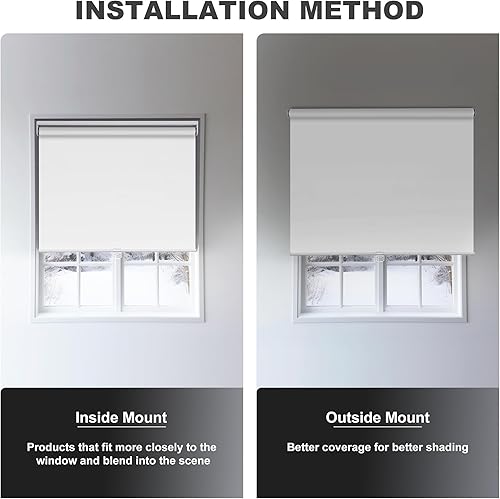 Miniatura 6 de Boolegon Persianas enrollables opacas y fáciles de instalar, sin cordones, para oscurecer la habitación, con protección UV, para el hogar, sala de