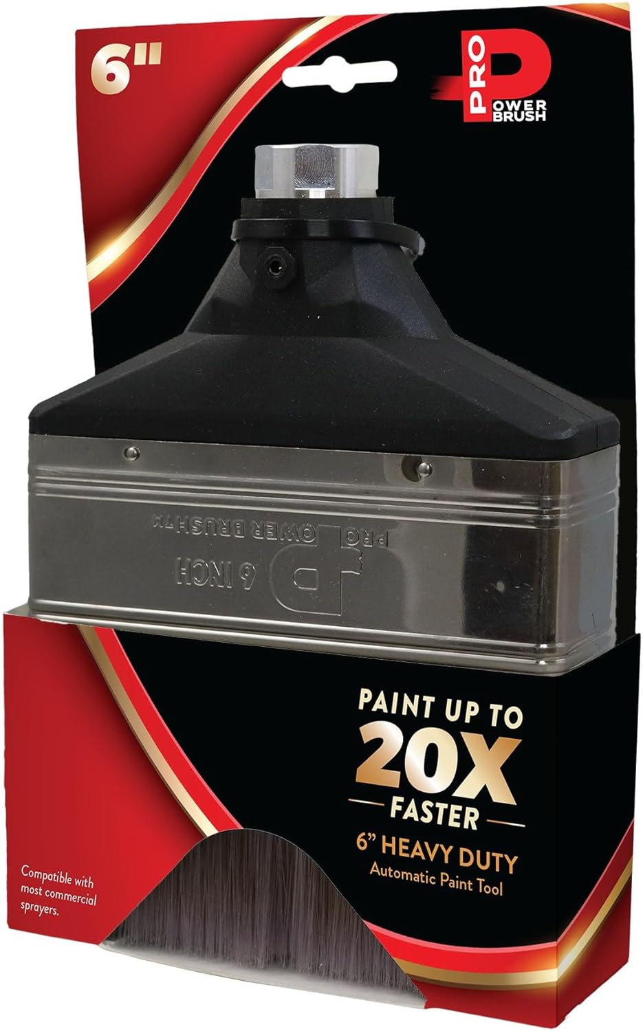 Pro Power Brush - Heavy Duty Automatic Paint Tool, 20x Faster Painting, Superior Control for Pros  Homeowners, Connects to All Sprayers, Any Paint  Finish Compatible (6 in Brush ONLY)