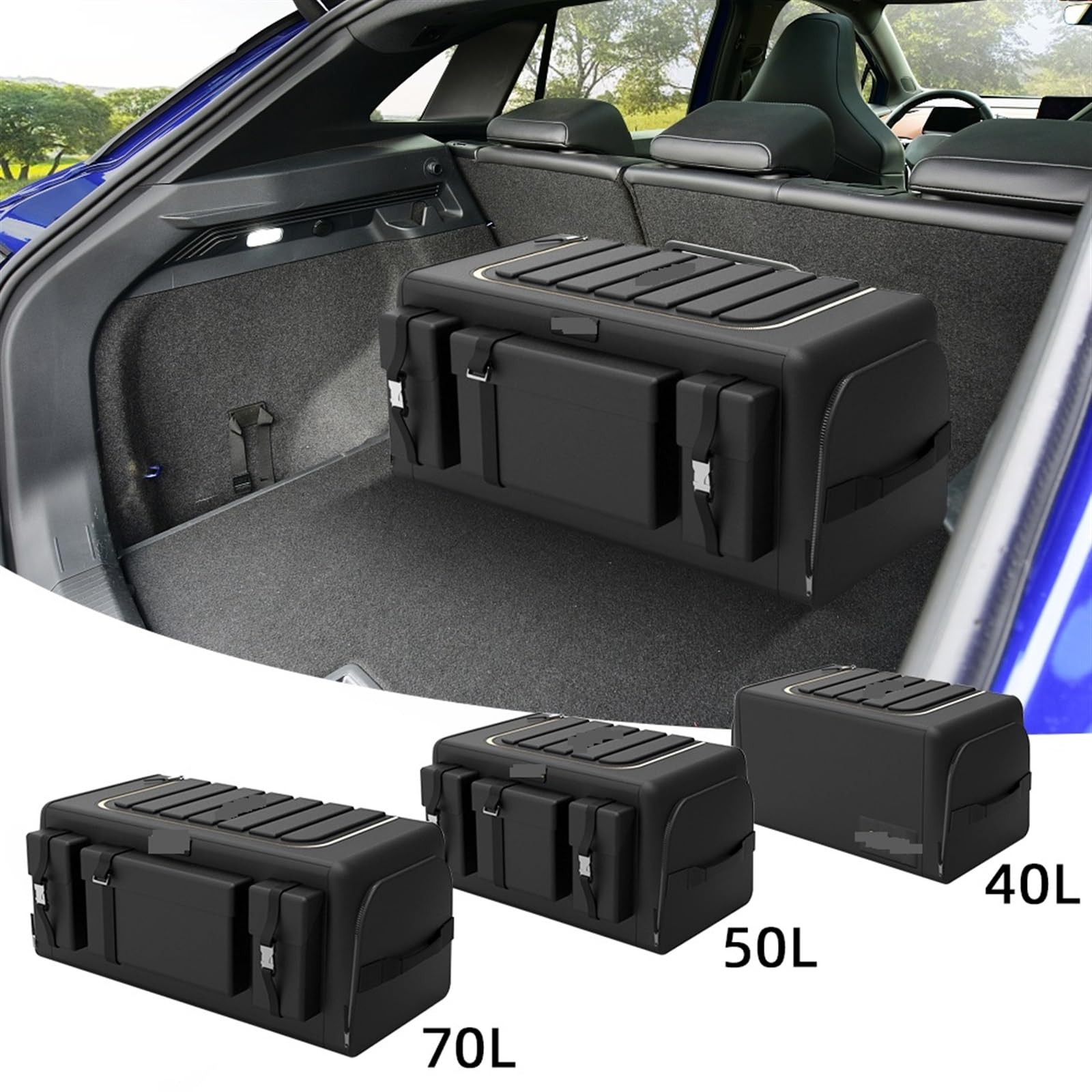 Abrazaderas de cable de acero, abrazaderas de cabl Caja grande for herramientas multiusos for almacenamiento automático, bolsa de tela Oxford plegable for almacenamiento de emergencia(70l 600x300x300m
