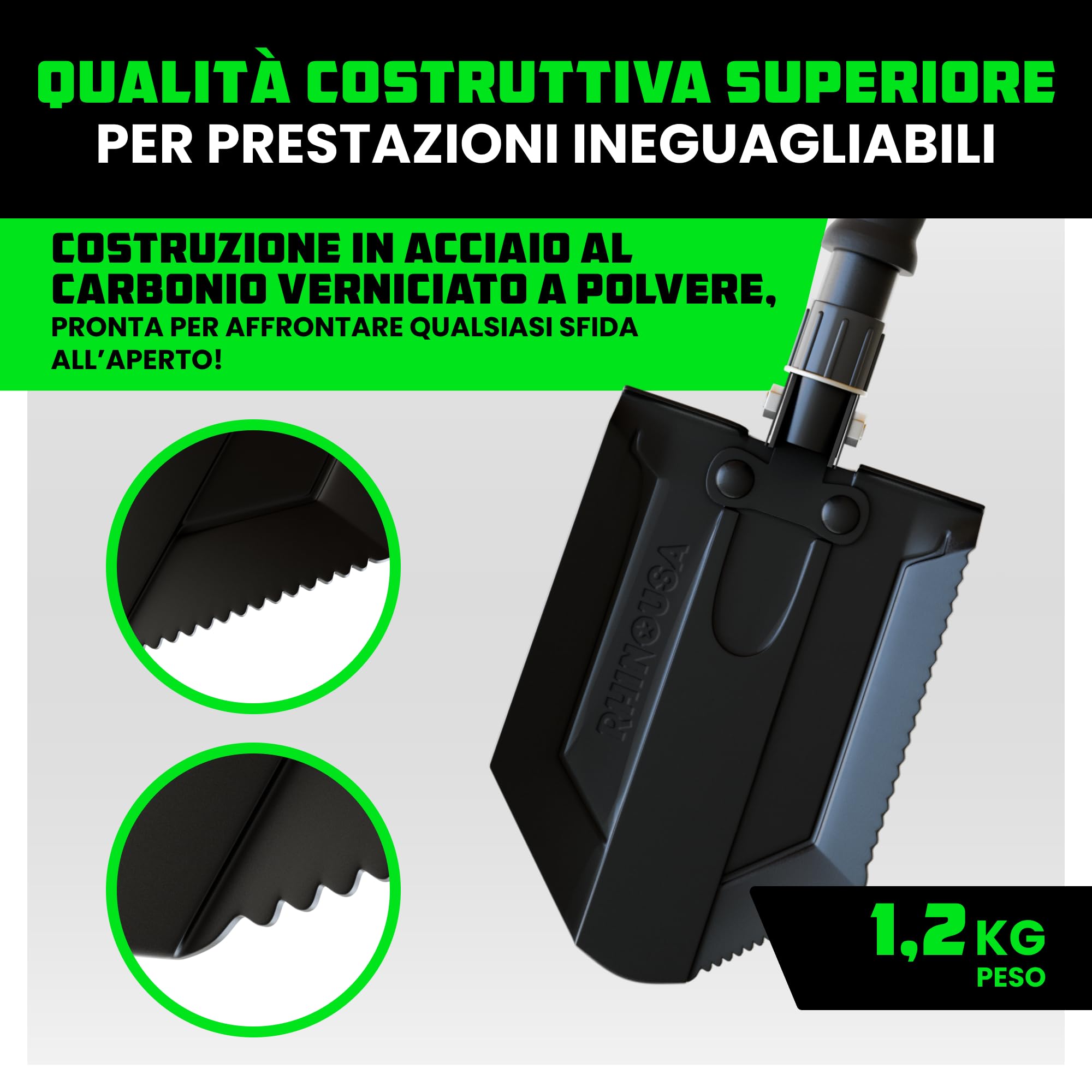 RHINO USA Pala di sopravvivenza pieghevole