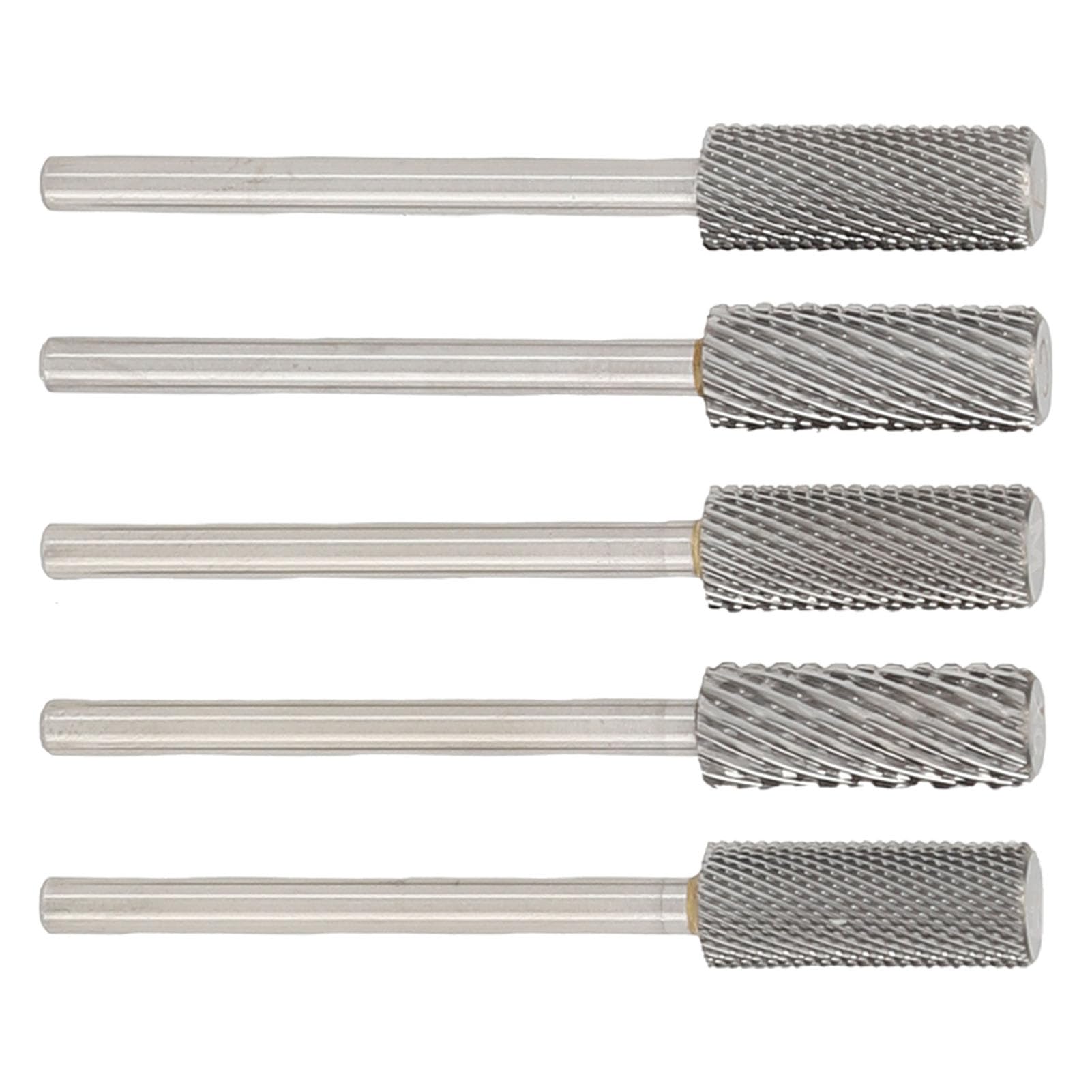 Juego de Brocas Profesionales para Uñas, Herramientas de Molienda Duraderas de Carburo de Tungsteno para Salones y Uso Doméstico, 5 uds.